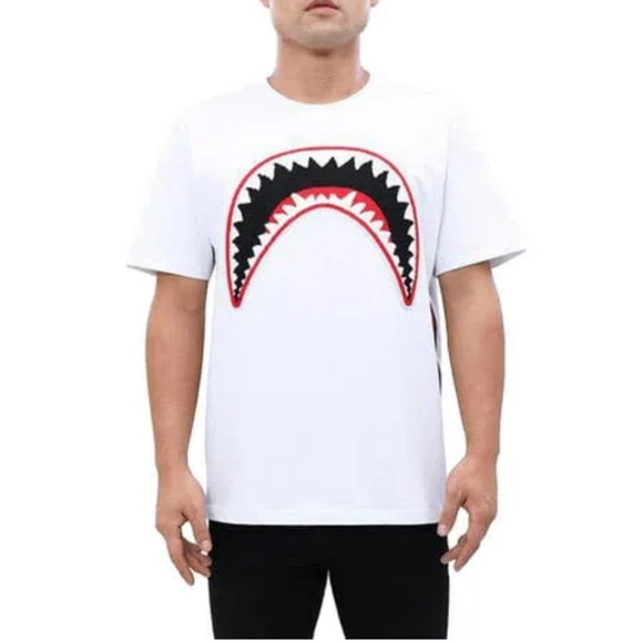 HUDSON Eternity Bc/Ad Men’s Shark Mouth Appliqué Men’s White T-Shirt Medium - Picture 6 of 9